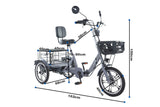 Cysum T1 Electric Tricycle - 48V 400W Motor, 48V 12Ah Battery, 16*1.75 Tires, Cargo Basket, Unisex Design for Commuting